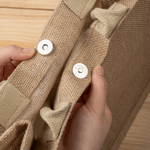 Personalized Cute Cartoon Reindeer Design Large Jute Tote Bag with Name Christmas Party Gift for Kids Family