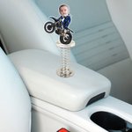 Personalized Face Photo Motorbike Acrylic Spring Car Ornament Birthday Gift for Family Car Owners