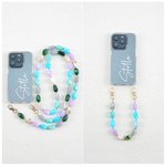 Coque transparente personnalisée pour iPhone avec chaîne de perles multicolores Noël Anniversaire Cadeau pour Elle