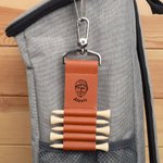 Personalised Photo to Lines Portable Golf Tee Holder Bag Tag with Name and 5 Pcs Bamboo Tees Golf Club Birthday Christmas Gift for Golf Player