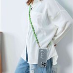 Coque transparente personnalisée pour iPhone avec chaîne de perles multicolores Noël Anniversaire Cadeau pour Elle