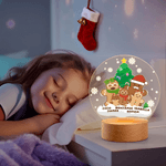 Personalized 1-8 Gingerbread Men Acrylic LED Night Light with Name and Wooden Base Room Decor Christmas Gift for Kids