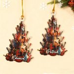 Personalised Guitar Christmas Tree Ornament with Name Home Decor Christmas Gift for Guitar Players Lovers