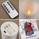 Personalized Cartoon Hugging Couple Flameless LED Battery Candle with Name Valentine's Day Anniversary Gift for Couple