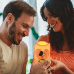 Personalized Cartoon Hugging Couple Flameless LED Battery Candle with Name Valentine's Day Anniversary Gift for Couple