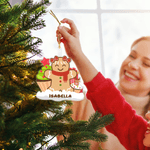 Personalized Cute Gingerbread Man Hanging Ornament with Name Home Decor Chrismas Gift for Family Children