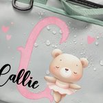 Borsa da viaggio personalizzata con nome iniziale della ballerina con scomparto per le scarpe e tracolla Regalo di compleanno per gli amanti del balletto