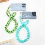 Coque transparente personnalisée pour iPhone avec chaîne de perles multicolores Noël Anniversaire Cadeau pour Elle