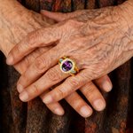 Personalized Double-Sided Birthstones Ring with Engraved Text Birthday Anniversary Engagement Gift for Women