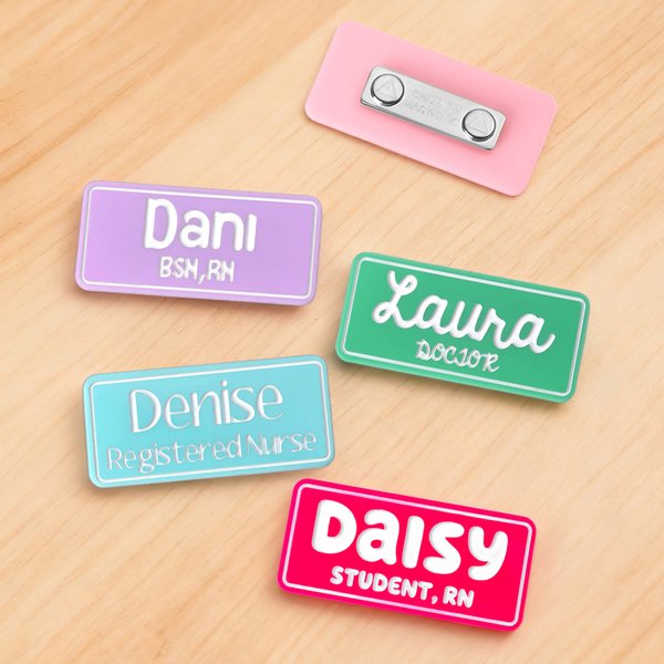 Distintivo personalizzato in acrilico multicolore con titolo del lavoro Regalo ospedaliero per insegnanti, medici e infermieri