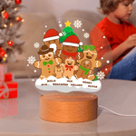 Personalized 1-8 Gingerbread Men Acrylic LED Night Light with Name and Wooden Base Room Decor Christmas Gift for Kids