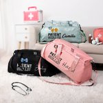 Estetoscopio personalizado con lazo Bolsa de viaje grande con nombre, compartimento para zapatos y correa para el hombro Regalo de agradecimiento de cumpleaños para el personal médico de la enfermera 