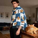 Personalized Dog Cat Face Photo Multicolour Soft Warm Scarf with Name Daily Wear Winter Birthday Christmas Gift for Pet Lovers