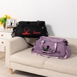 Personalized Pilates Silhouette Multi-Compartment Waterproof Oxford Travel Bag with Name and Shoulder Strap Birthday Gift for Pilates Lover