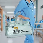 Estetoscopio personalizado con lazo Bolsa de viaje grande con nombre, compartimento para zapatos y correa para el hombro Regalo de agradecimiento de cumpleaños para el personal médico de la enfermera 