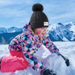 Personalized Birth Flower Cute Pom-Pom Soft Knitted Beanie Hat with Name Winter Accessory Birthday Gift for Boys Girls