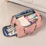 Personalized Pilates Silhouette Multi-Compartment Waterproof Oxford Travel Bag with Name and Shoulder Strap Birthday Gift for Pilates Lover