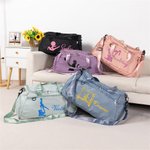 Personalized Pilates Silhouette Multi-Compartment Waterproof Oxford Travel Bag with Name and Shoulder Strap Birthday Gift for Pilates Lover
