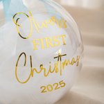 Ornement de Noël personnalisé pour bébé avec ruban décoratif pour l'arbre de Noël Cadeau de Noël pour les nouveau-nés Bébé Fille Garçon