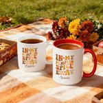 Personalized In My Pumpkin Spice Era Multicolour Ceramic Coffee Mug with Name and Coaster Thanksgiving Gift for Family Friends