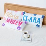 Personalized Punch Needle Daisy Name Throw Pillow Cover Nursery Decor Baby Shower Birthday Gift for Kids