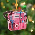 Personalized Nurse Bag Design Acrylic Christmas Ornament with Name Clinic Christmas Tree Decor Nurse Appreciation Gift for Nurses