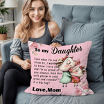 Personalized Cute Animal Parent-Child Soft Throw Pillow Cover with Title and Text Home Decor Christmas Birthday Gift for Family Friends
