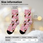 Personalised Funny 1-3 Face Photos Christmas Hat Comfortable Mid-Calf Socks Daily Use Christmas Gift for Couples Family Pet Owners