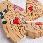 Puzzle di famiglia in legno personalizzato con cuore innamorato e 2-8 nomi, decorazione da scrivania, regalo di compleanno e anniversario per la famiglia.