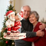 Personalized Santa Couple Acrylic Christmas Ornament with Name and Year Tree Decor Housewarming Christmas Gift for Grandparents