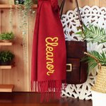 Personalised Super Soft Warm Scarf with Embroidered Name Fashion Accessory Birthday Christmas Gift for Couples Family Women