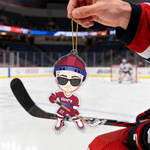 Henkilökohtainen Jääkiekko Urheilu Cartoon Character Akryyli Ornamentti nimi ja numero Home Tree Decor joululahja Jääkiekko pelaaja