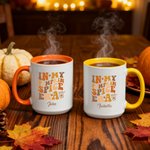 Personalized In My Pumpkin Spice Era Multicolour Ceramic Coffee Mug with Name and Coaster Thanksgiving Gift for Family Friends