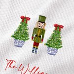 Personlig akvarell julgran Chinoiserie nötknäppare kökshandduk med text köksinredning julklapp för familj vänner