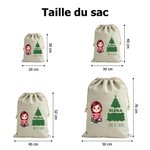Sac Cadeau de Noël à Cordon Personnalisé avec Personnage de Dessin Animé Texte et Nom Cadeau de Noël pour Enfants Famille et Amis