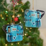 Personalized Nurse Bag Design Acrylic Christmas Ornament with Name Clinic Christmas Tree Decor Nurse Appreciation Gift for Nurses