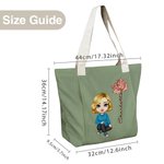 Personalised Birth Flower Cartoon Character Yoga Mat Tote Bag with Name Yoga Accessories Travel Birthday Christmas Gift for Women Yoga Lovers
