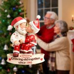 Personalized Santa Couple Acrylic Christmas Ornament with Name and Year Tree Decor Housewarming Christmas Gift for Grandparents