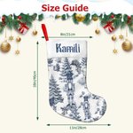 Personalized Toile De Jouy Santa Claus Reindeer Nutcracker Christmas Stocking with Name Home Decor Christmas Gift for Kids Family Friends