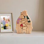 Puzzle di famiglia in legno personalizzato con cuore innamorato e 2-8 nomi, decorazione da scrivania, regalo di compleanno e anniversario per la famiglia.