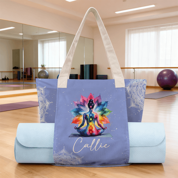 Personalized Watercolour Lotus Multicolour Large Capacity Yoga Mat Bag with Name Yoga Accessory Birthday Christmas Gift for Yoga Lovers