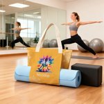 Personalised Watercolour Lotus Multicolour Large Capacity Yoga Mat Bag with Name Yoga Accessory Birthday Christmas Gift for Yoga Lovers