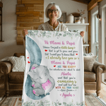 Coperta morbida personalizzata a forma di foglia di elefante con nome e titolo Decorazione per l'asilo nido Festa della mamma Regalo per la festa del bambino per i neonati Mamma Nuovi Nonni