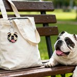 Personalised Embroidered Pet Face Photo Design Bag Tag Keychain Cute Accessory Birthday Christmas Gift for Pet Owners Lovers