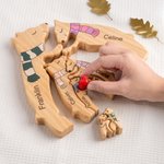 Puzzle di famiglia in legno personalizzato con cuore innamorato e 2-8 nomi, decorazione da scrivania, regalo di compleanno e anniversario per la famiglia.