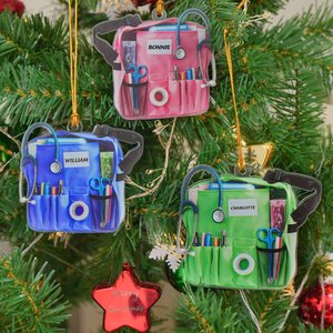 Personalised Nurse Bag Design Acrylic Christmas Ornament with Name Clinic Christmas Tree Decor Nurse Appreciation Gift for Nurses