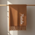 Personalised Super Soft Warm Scarf with Embroidered Name Fashion Accessory Birthday Christmas Gift for Couples Family Women