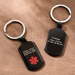 Personalisierte Identifikation medizinisches Alarmsymbol ID Tag Schlüsselanhänger mit persönlichen Informationen Notfall Überleben Geburtstag Geschenk für Freunde Familie