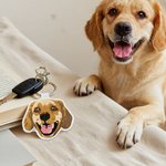 Personalised Embroidered Pet Face Photo Design Bag Tag Keychain Cute Accessory Birthday Christmas Gift for Pet Owners Lovers