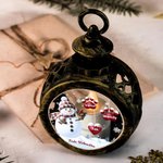 Personalisiertes Schneemann LED-Kerze Ornament mit 1–14 Namen Herz oder Pfotenabdruck Weihnachtsdeko Geschenk für Familie